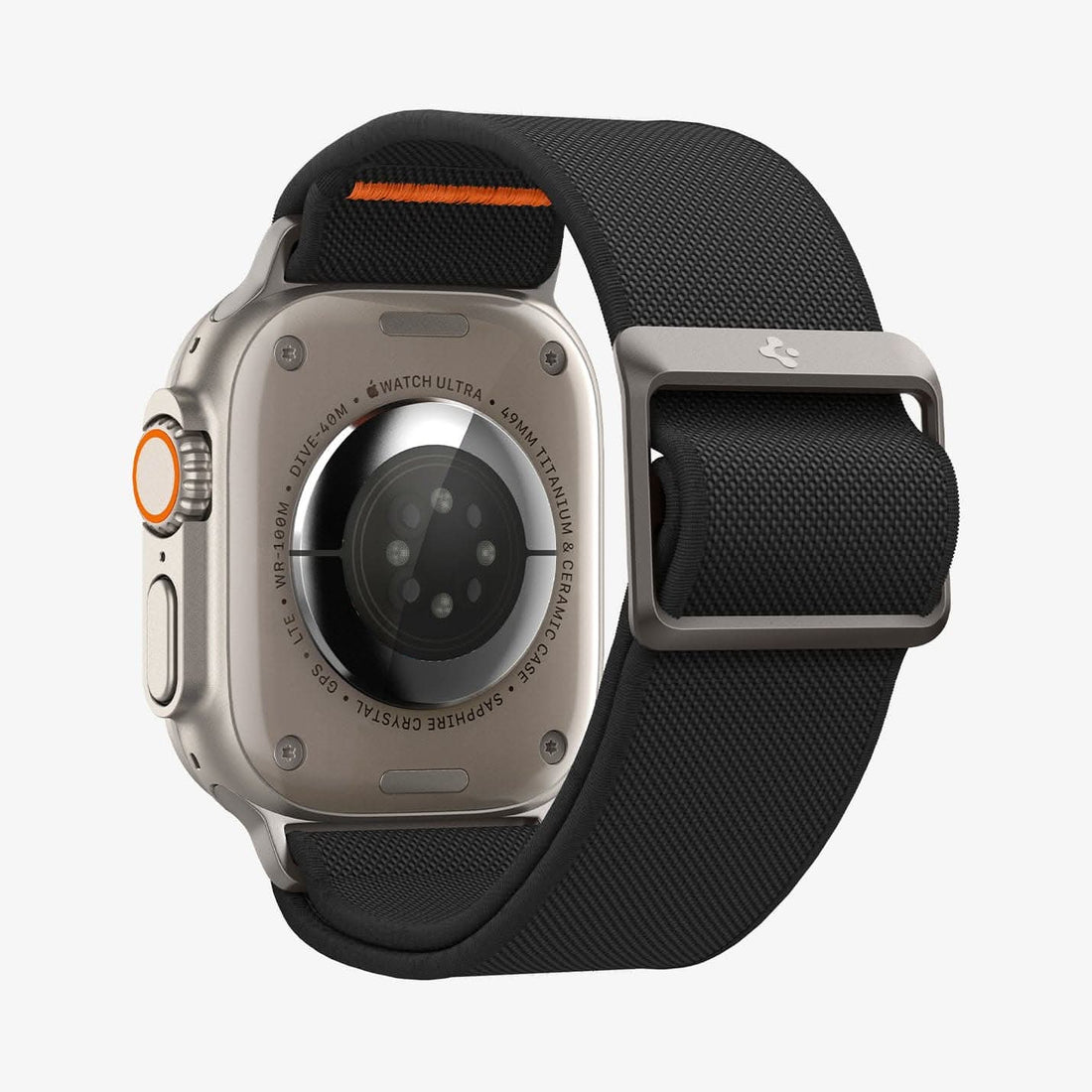 AMP05983 - Apple Watch Series (Apple Watch (49mm)/Apple Watch (45mm)/Apple Watch (42mm)) Watch Band Lite Fit Ultra in black showing the front