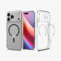 ACS10036 - iPhone 17 Pro Max Ultra Hybrid (MagFit) in Clear Graphite showing the back, partial inner, partial front and sides