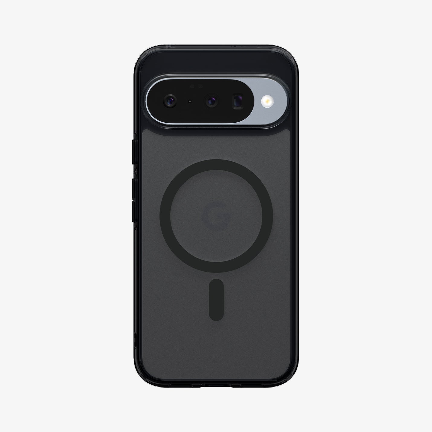 ACS09703 - Pixel 10 / Pixel 10 Pro Case Ultra Hybrid Metal Ring (MagFit) in frost black showing the back